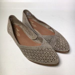 TOMS Jutti Suede Perforated Flats